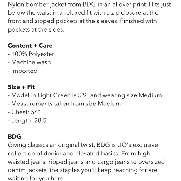 BDG Marcy Nylon Bomber Jacket - Picture 6 of 10